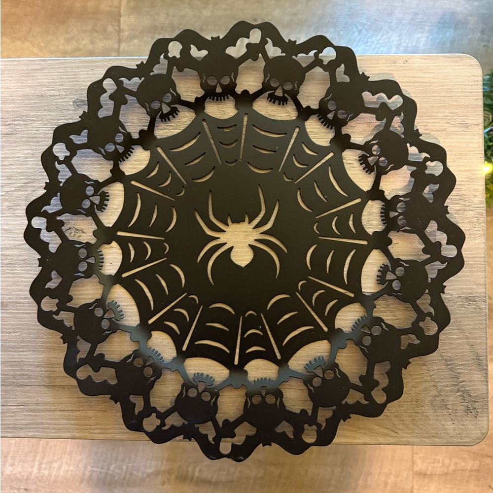 Black Spider Web Decorative Plate